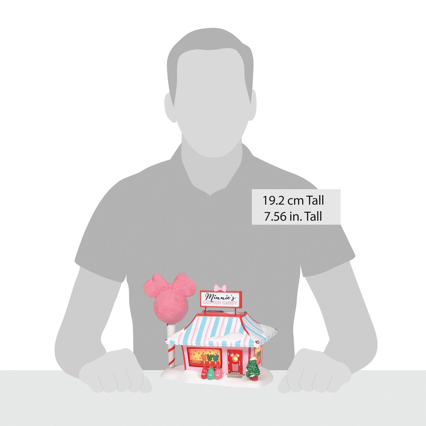 Department 56 Disney Village Minnie&#x27;s Cotton Candy Shop Lit Hanging Christmas Ornament 7.6in H