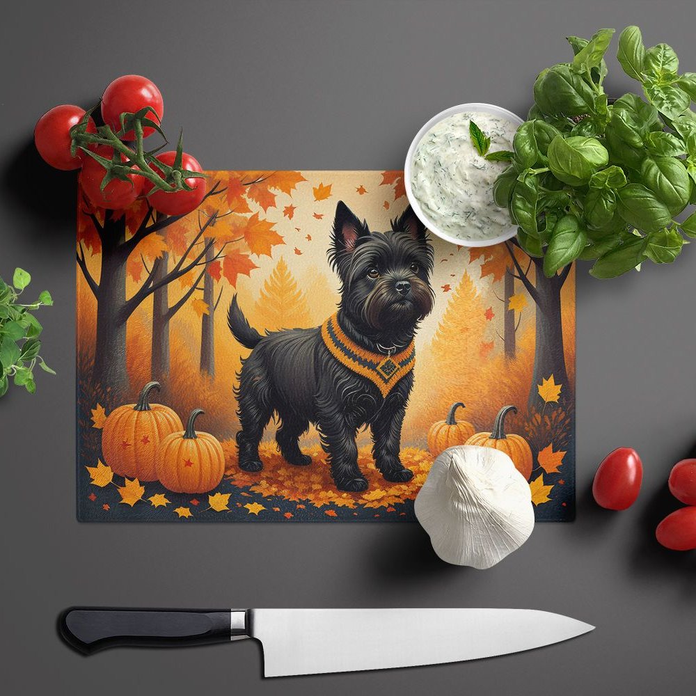 Edge Collections - 15" x 12" - Black - Cairn Terrier Decorative Glass Cutting Board - 1 Piece