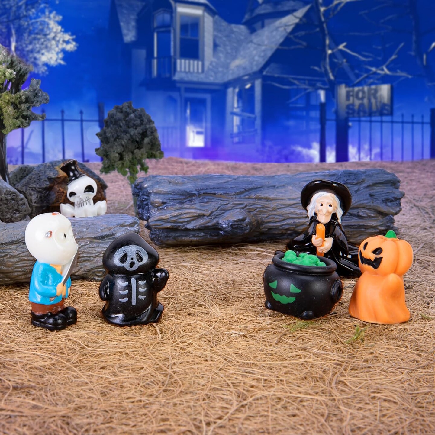 2 Pcs Halloween Village Accessories Mat - 43.3 x 15.7 Inch