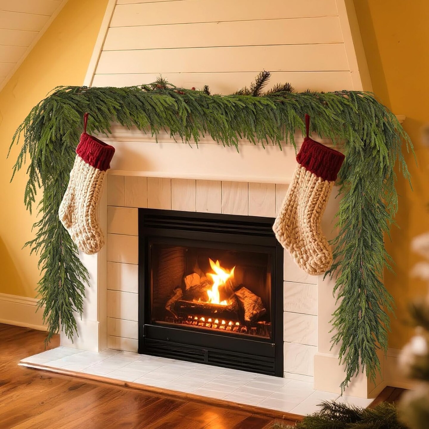 9FT Real Touch Norfolk Pine Garland (2PCS)