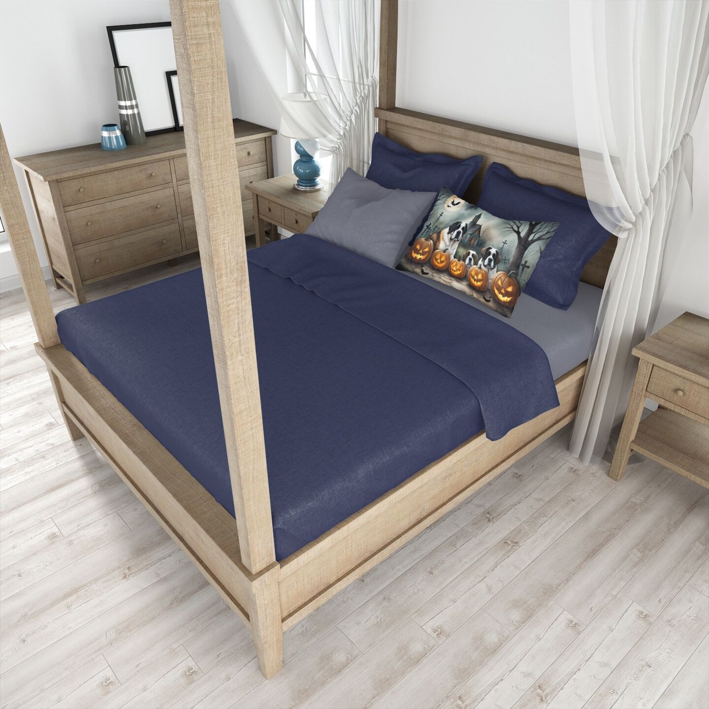 Saint Bernard Standard Pillowcase Spooky Halloween Lightweight Super Soft