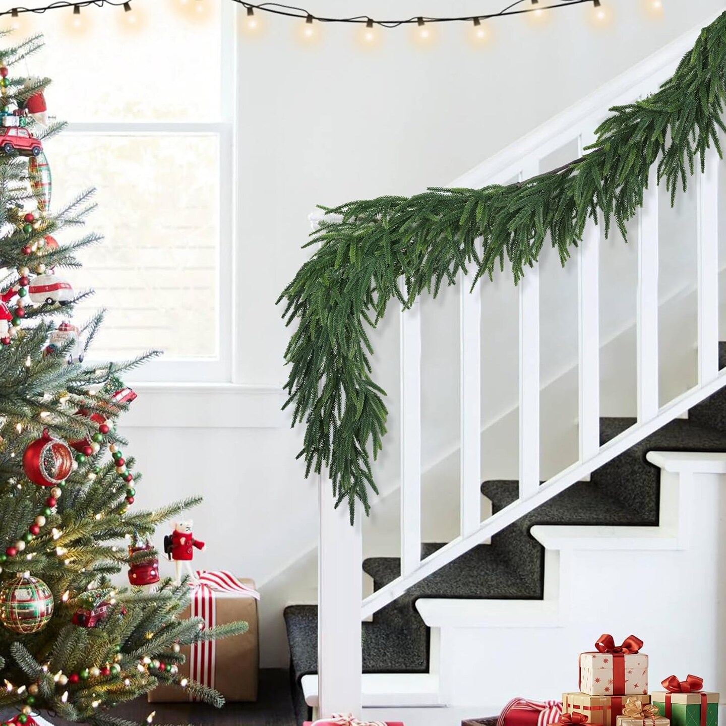 Realistic Thick and Lush Christmas Garland (Green)