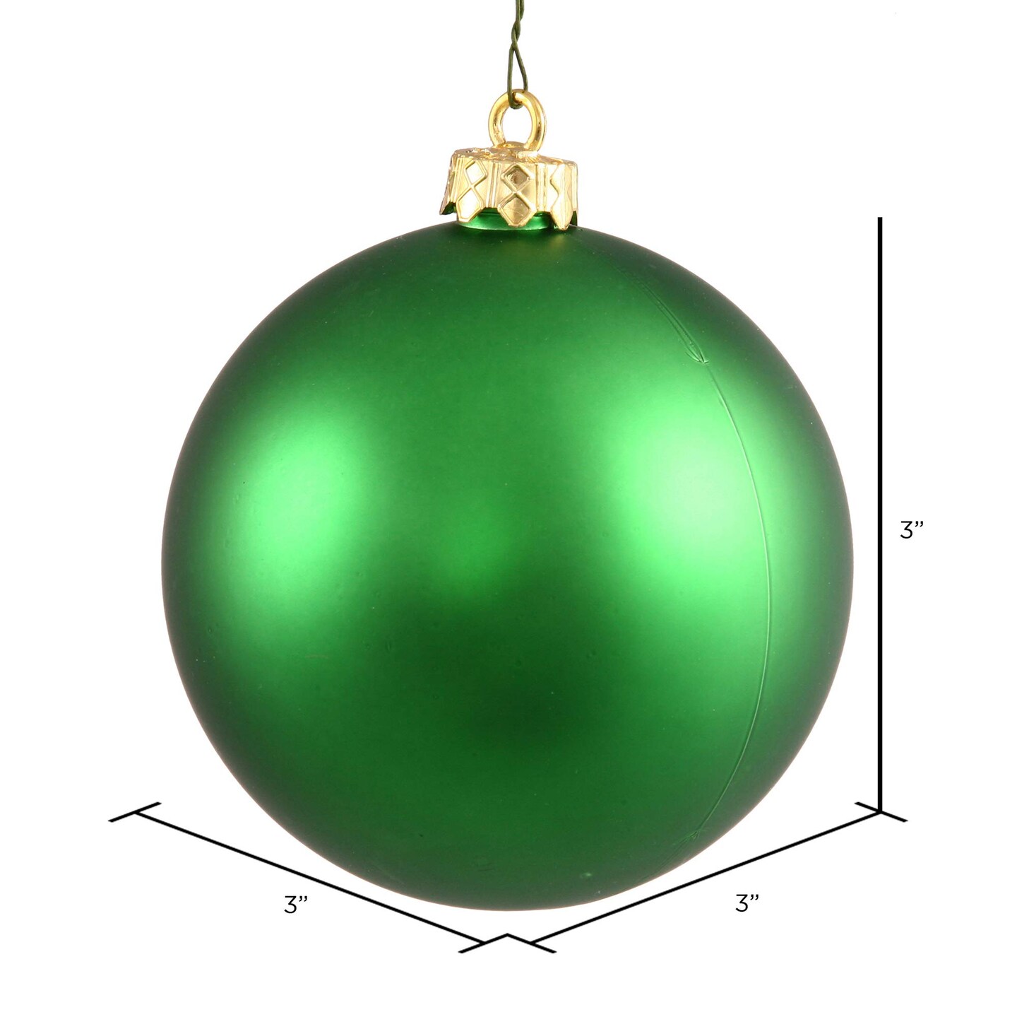 Vickerman 3&#x22; Christmas Green Matte Ball 32/Box - N596804M