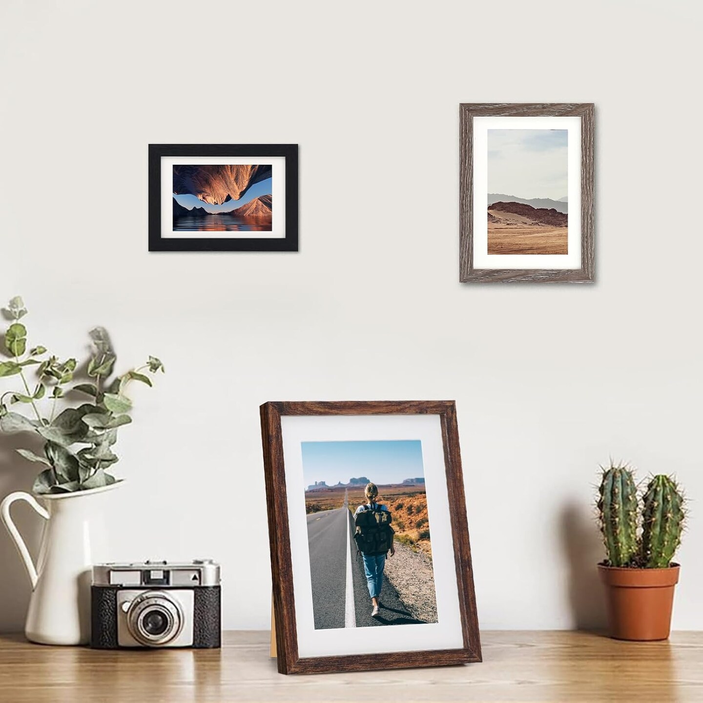 Fixwal Picture Frames Set(Brown&#x26;Black)8&#x22;L x 10&#x22;W