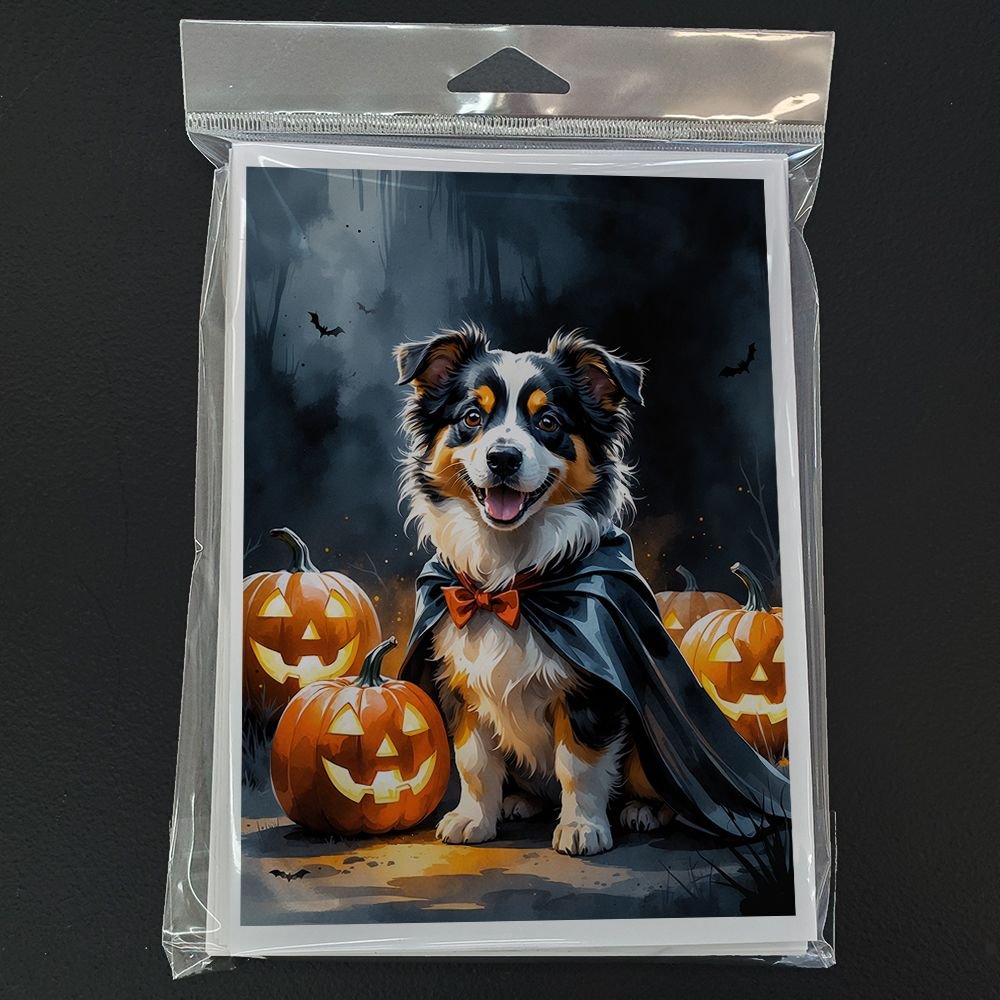 Edge Collections - 5" x 7" - Multicolor - Sheltie Puppy Halloween Greeting Cards - 8 Pieces