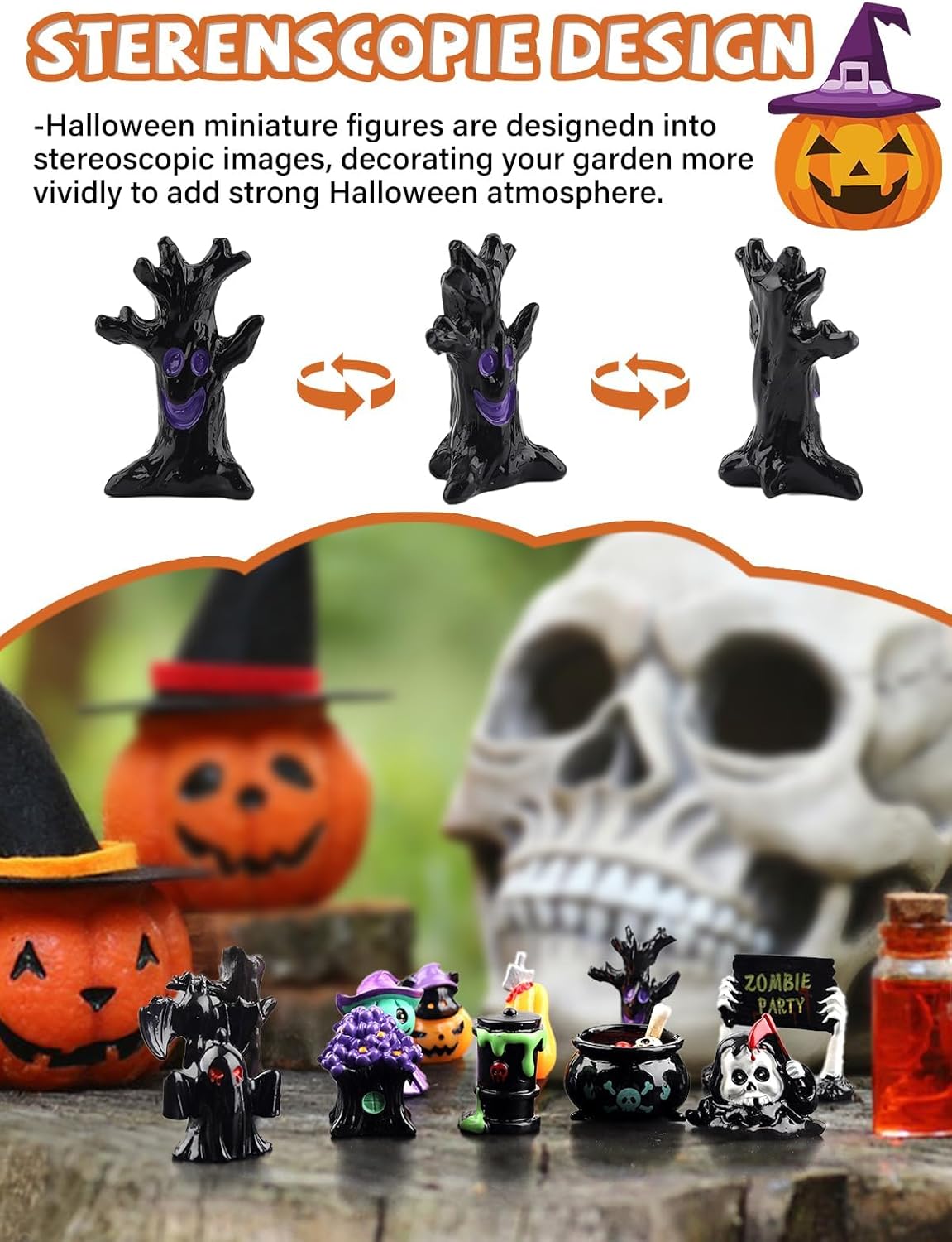 50PCS Halloween Miniature Figurines Set