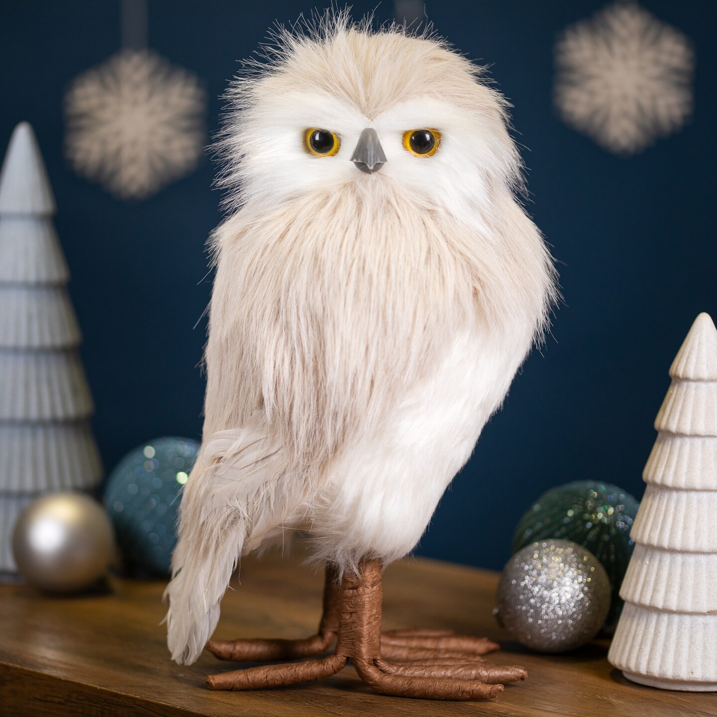 Northlight Standing Winter Owl Christmas Figure - 12.25" - Cream and White