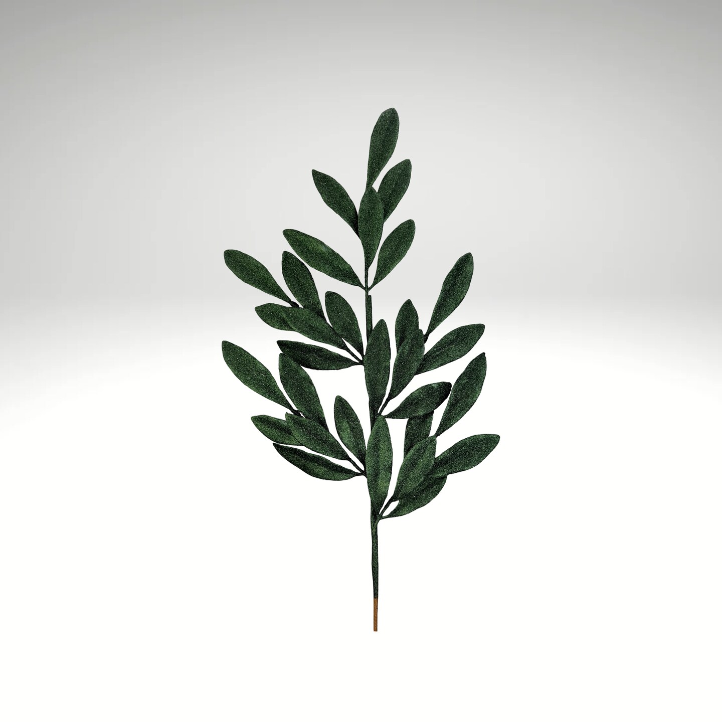Dark Green Glitter Laurel Leaves Spray &#x2013; 27&#x22; Artificial Holiday Greenery Stem-86483DKGN