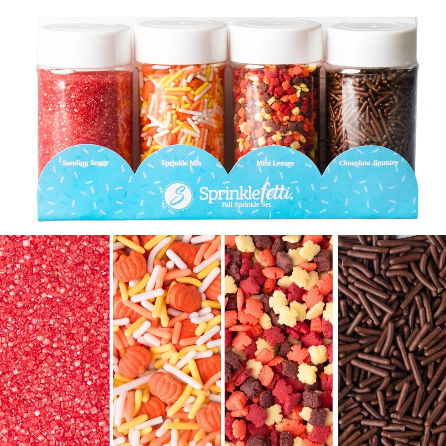 Sprinkles, Fall Sprinkles, Leaf Shapes, 4 pack, 11.57 ounces (Fall)