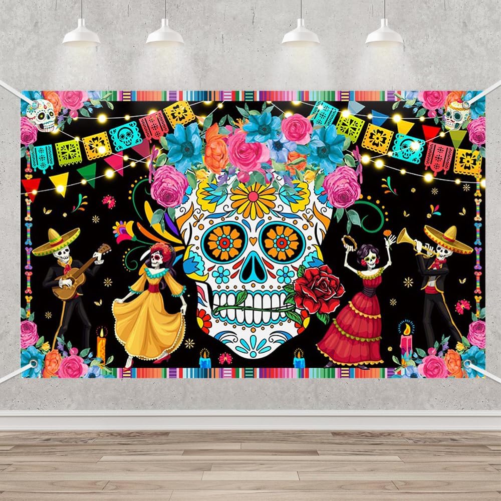 Day of The Dead Banner for Mexican Fiesta Dia De Los Muertos (Multi ...