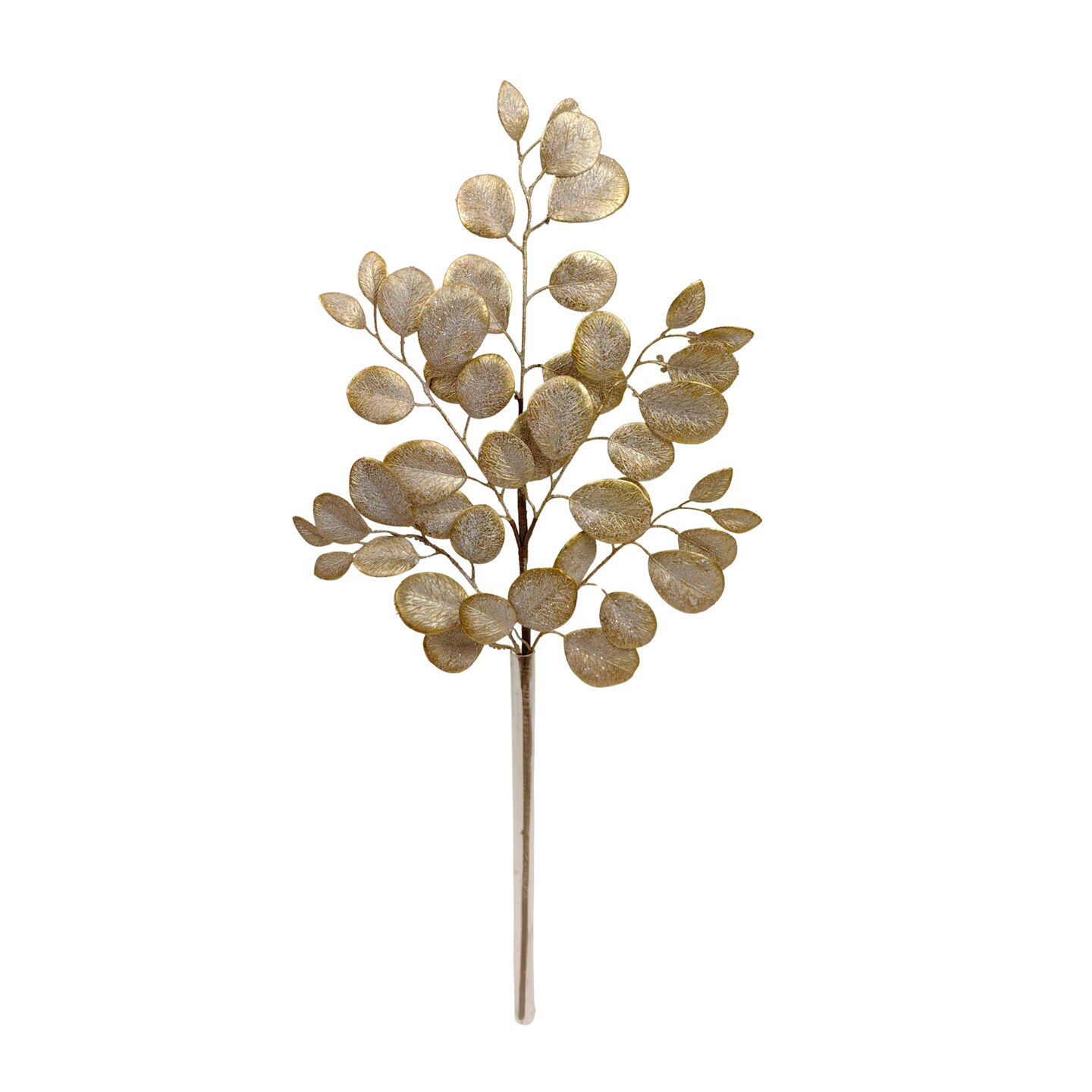 29" Snowy Gold Glitter Spray | Holiday Eucalyptus Stem-32140