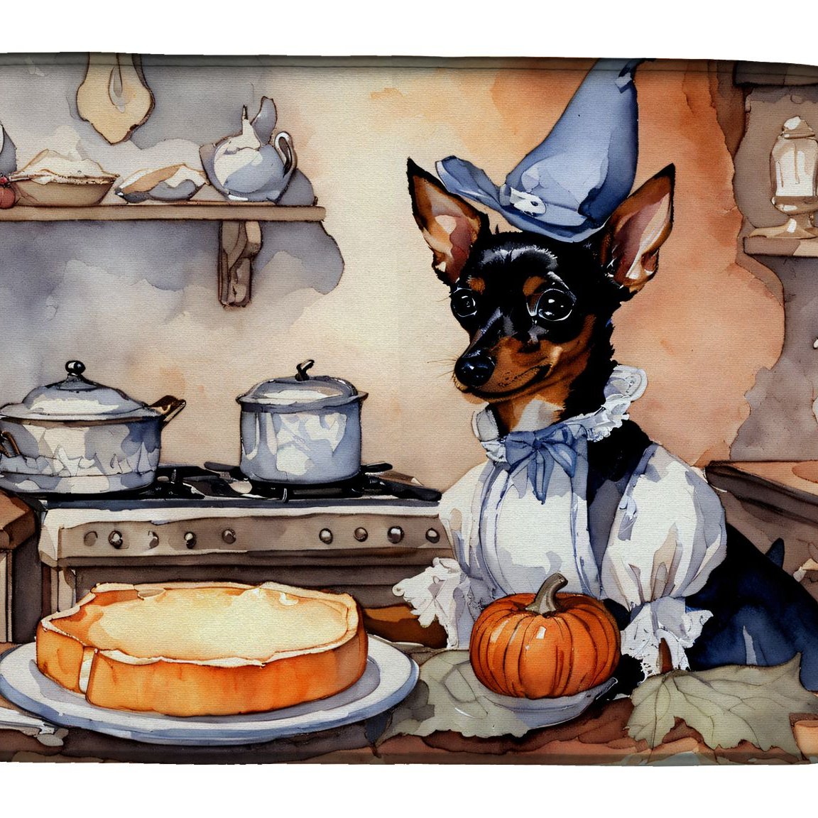 Edge Collections - 14" x 22" - Multicolor - Miniature Pinscher Dish Drying Mat - 1 Piece