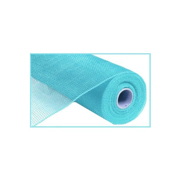 10&#x22; Poly Deco Mesh Ribbon: Turquoise Blue (10 Yards)