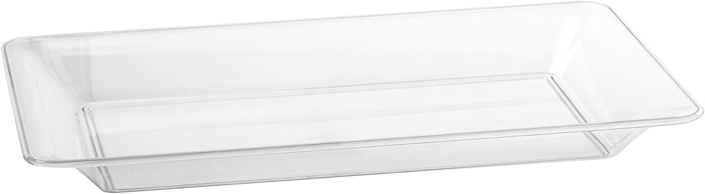  Premium Quality -Rectangle Plastic Disposable Serving Trays for Parties - Heavy Duty Serving Platter and Serving Trays for Eating