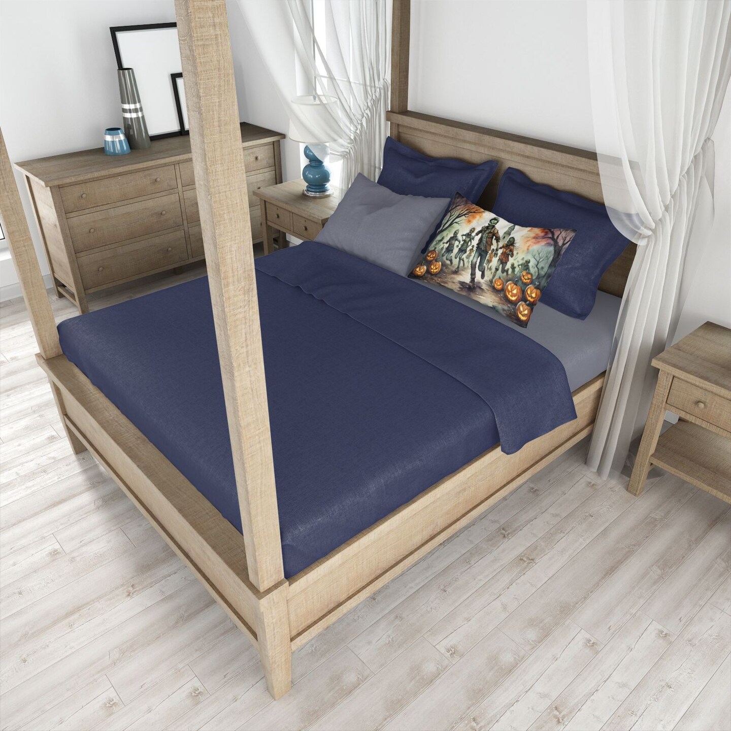 Zombies Standard Pillowcase Spooky Halloween Lightweight Super Soft