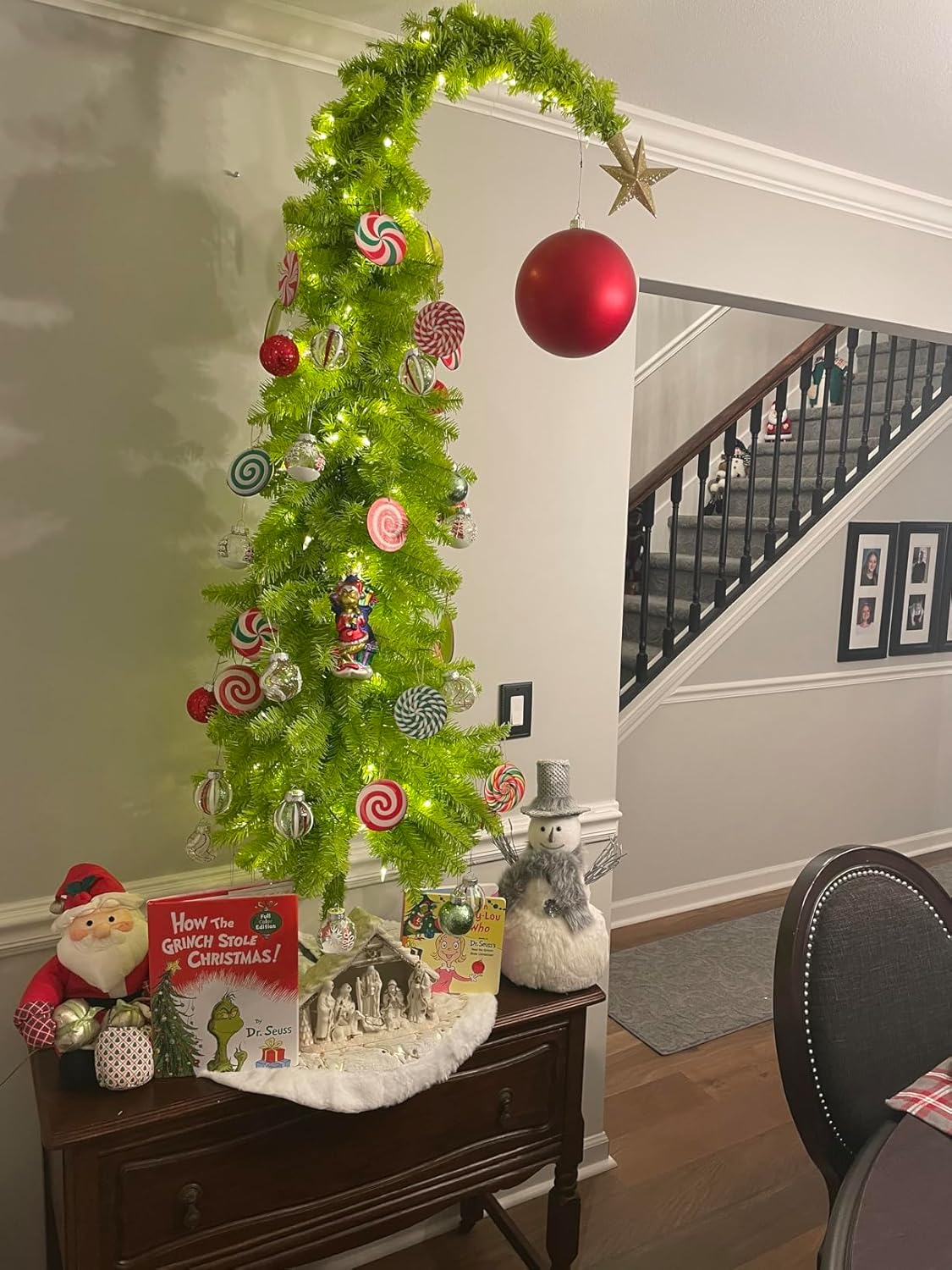 5 Ft Pre-lit Christmas Tree with Metal Stand(Green)20&#x22;D x 20&#x22;W x 60&#x22;H