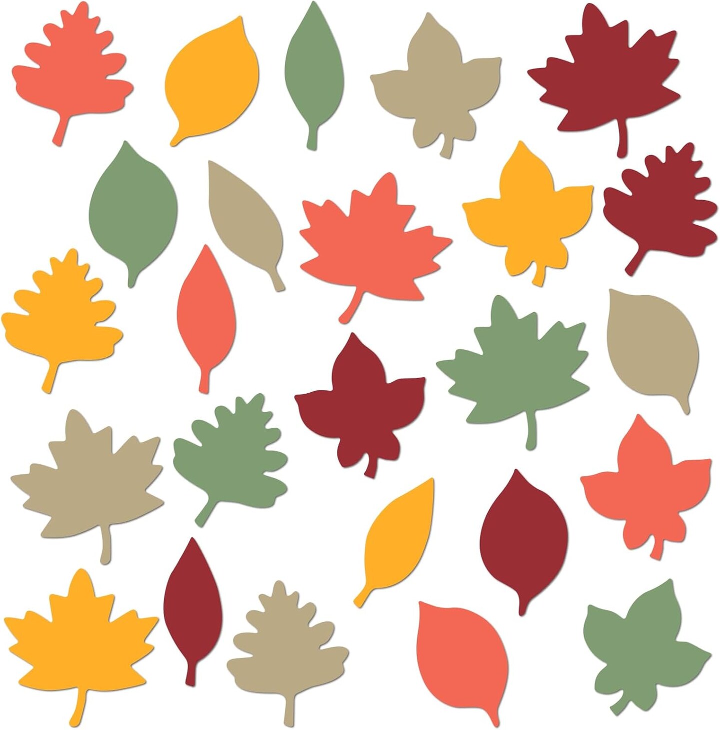 2.4 Inches - 250 Pcs Paper Fall Leaves Die Cuts Bulk Autumn Craft