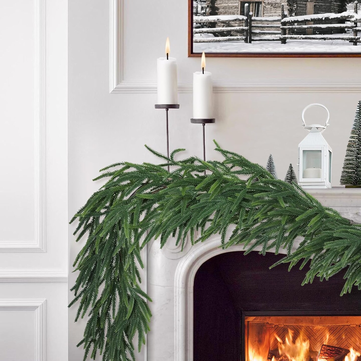 Realistic Thick and Lush Christmas Garland (Green)