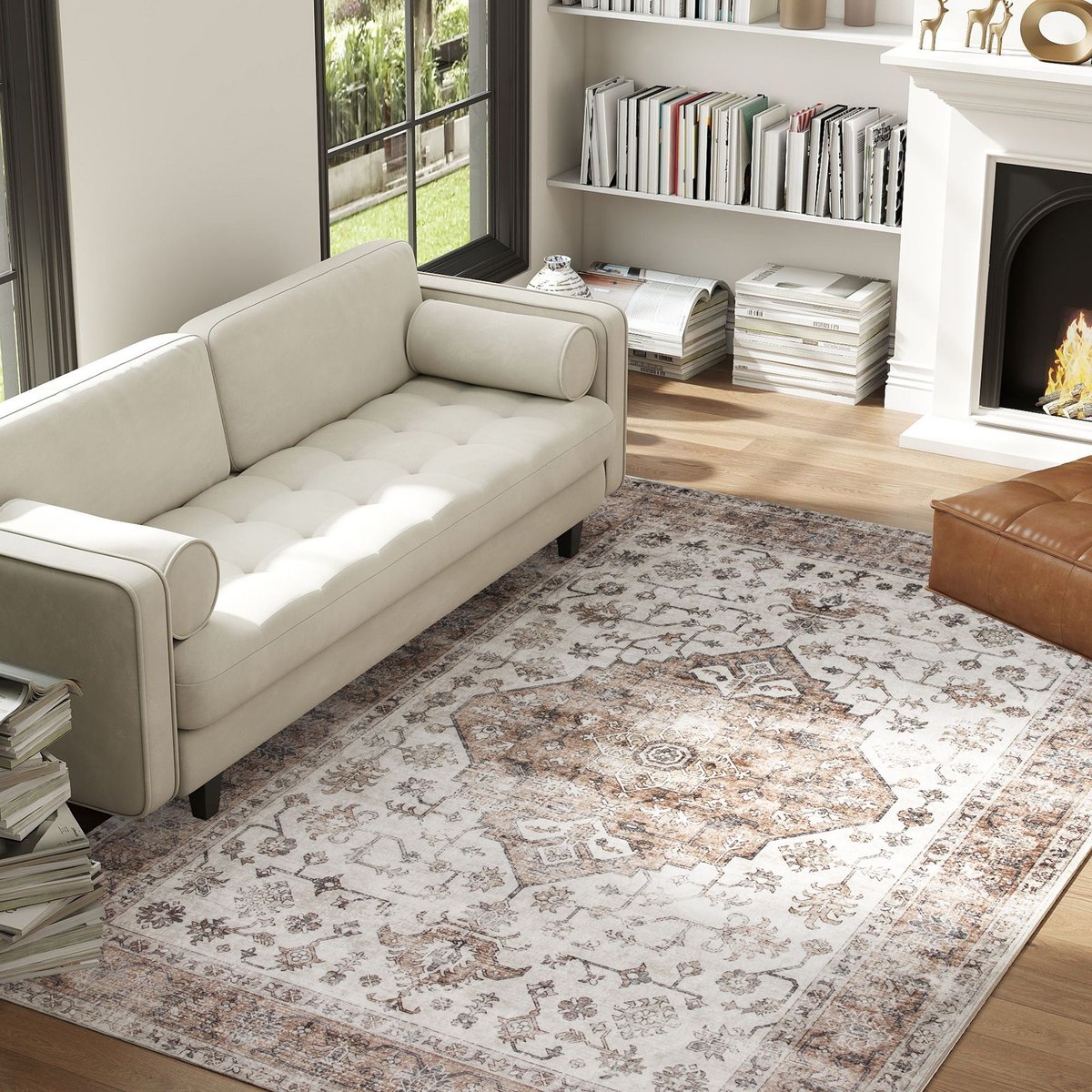 Edge Collections - 60&#x22; x 84&#x22; - Multicolor - Vintage Distressed Plush Rug!