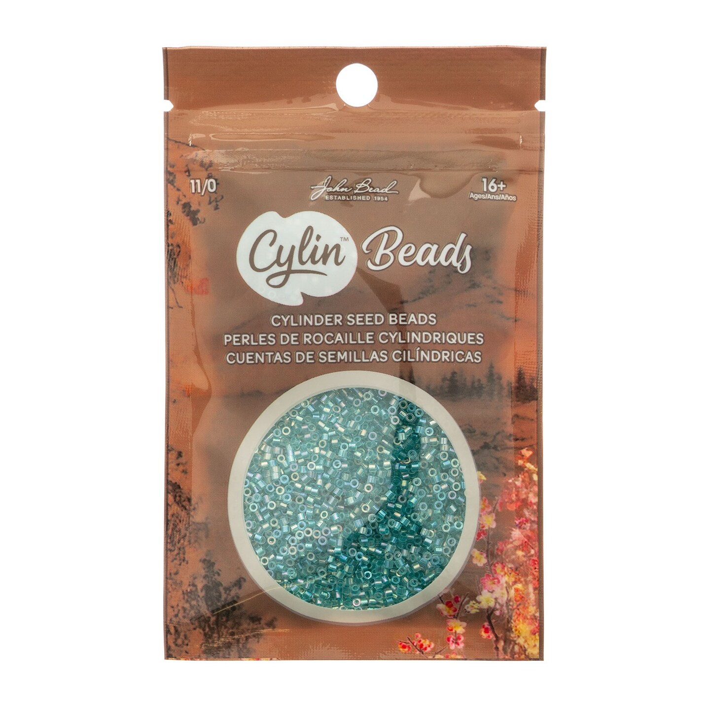 John Bead Transparent Finish Cylin Beads 11/0 Glass Cylindrical Seed Beads, 25g