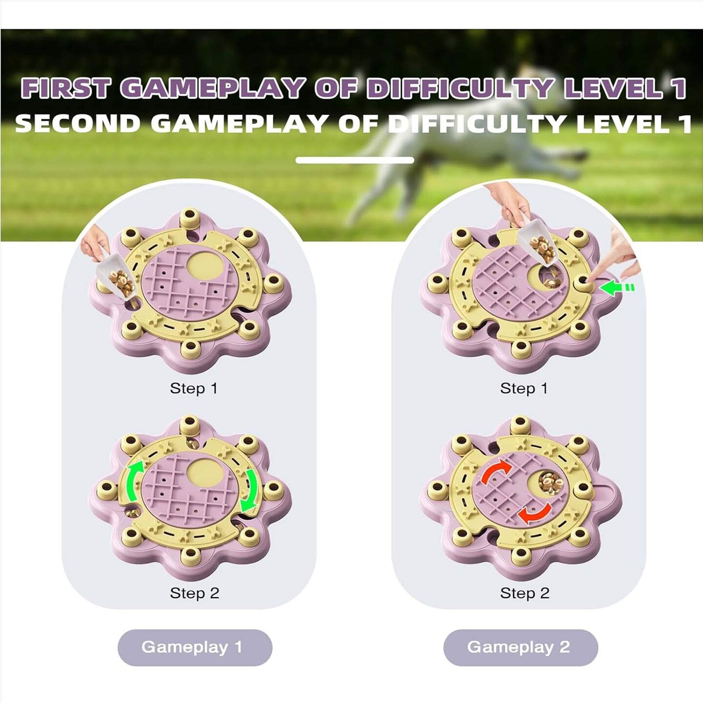 KADTC Interactive Dog Puzzle Feeder Toy, Large Size Slow Feeding & Brain Game 13.74" x 13.74" x 1.69"