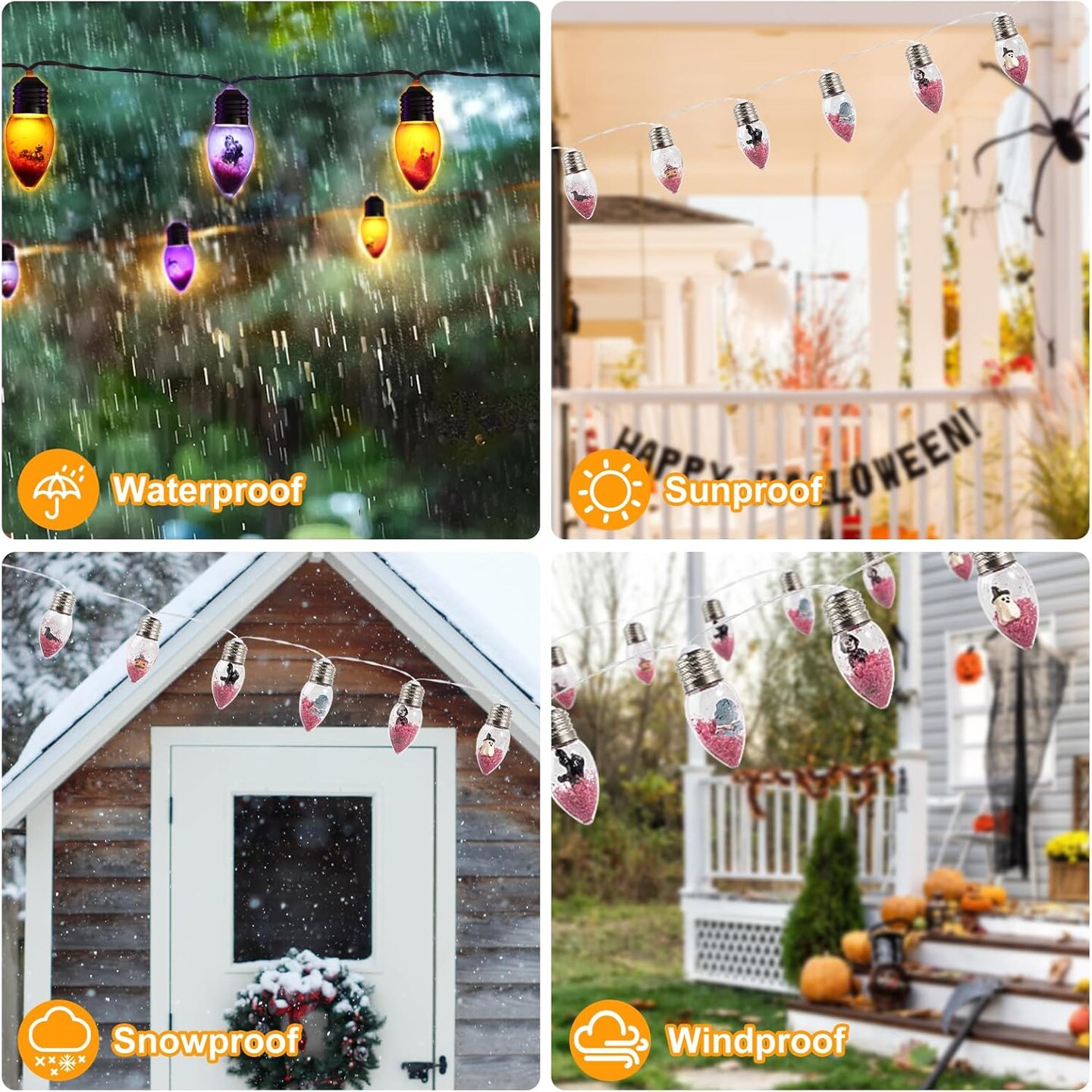 Halloween String Lights (red, blue, white)