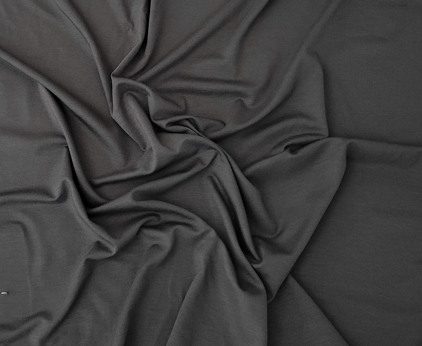1 Yard Charcoal Organic Siro Bamboo Spandex Jersey Knit Fabric Soft Stretchy Eco-Friendly