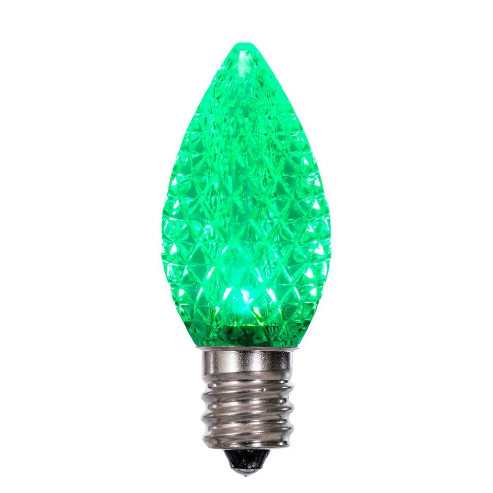 Vickerman C7 Faceted LED Green Twinkle Bulb 25/Box - XLEDC74T-25
