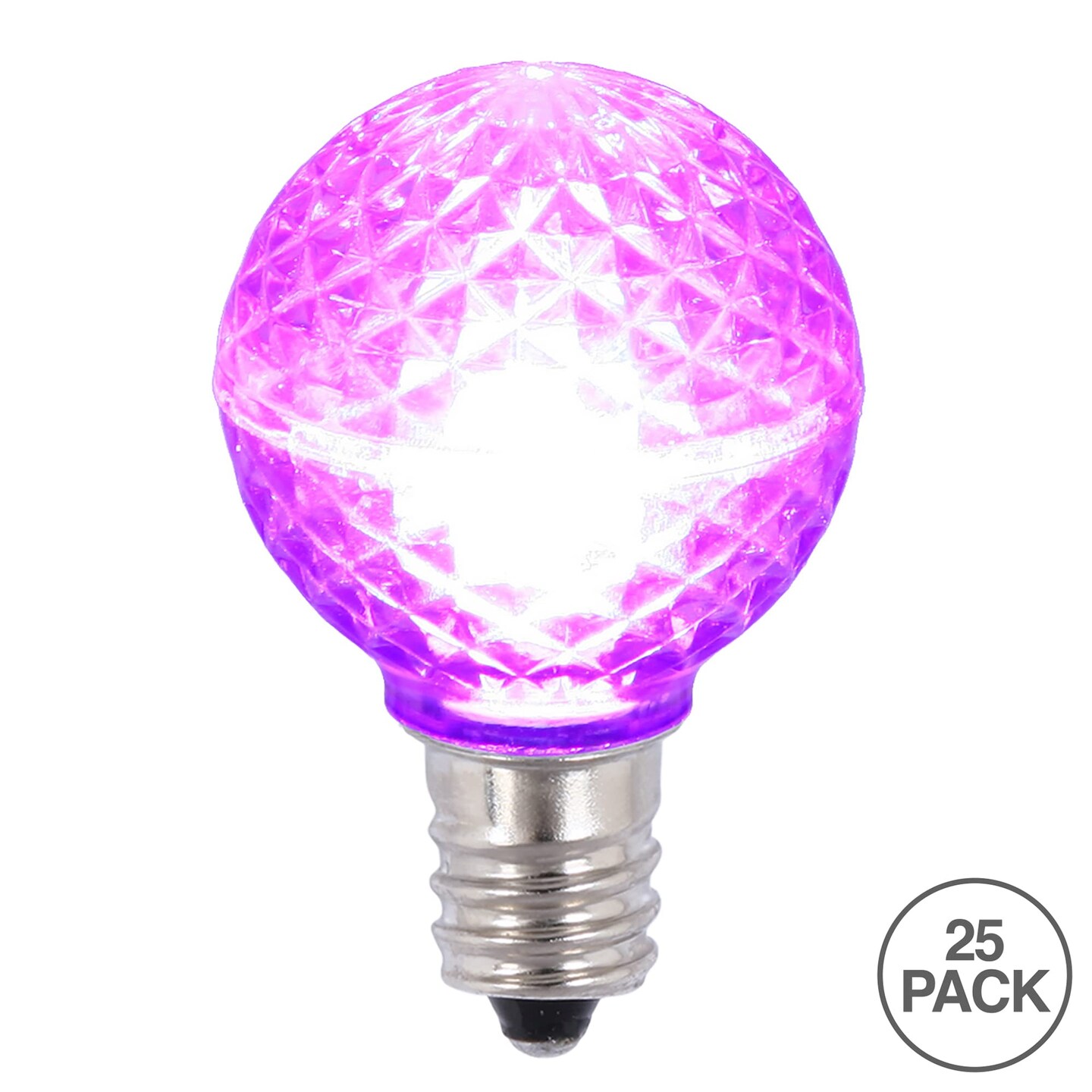 Vickerman G30 Faceted LED Purple Bulb E12 25/Box - XLEDG36-25