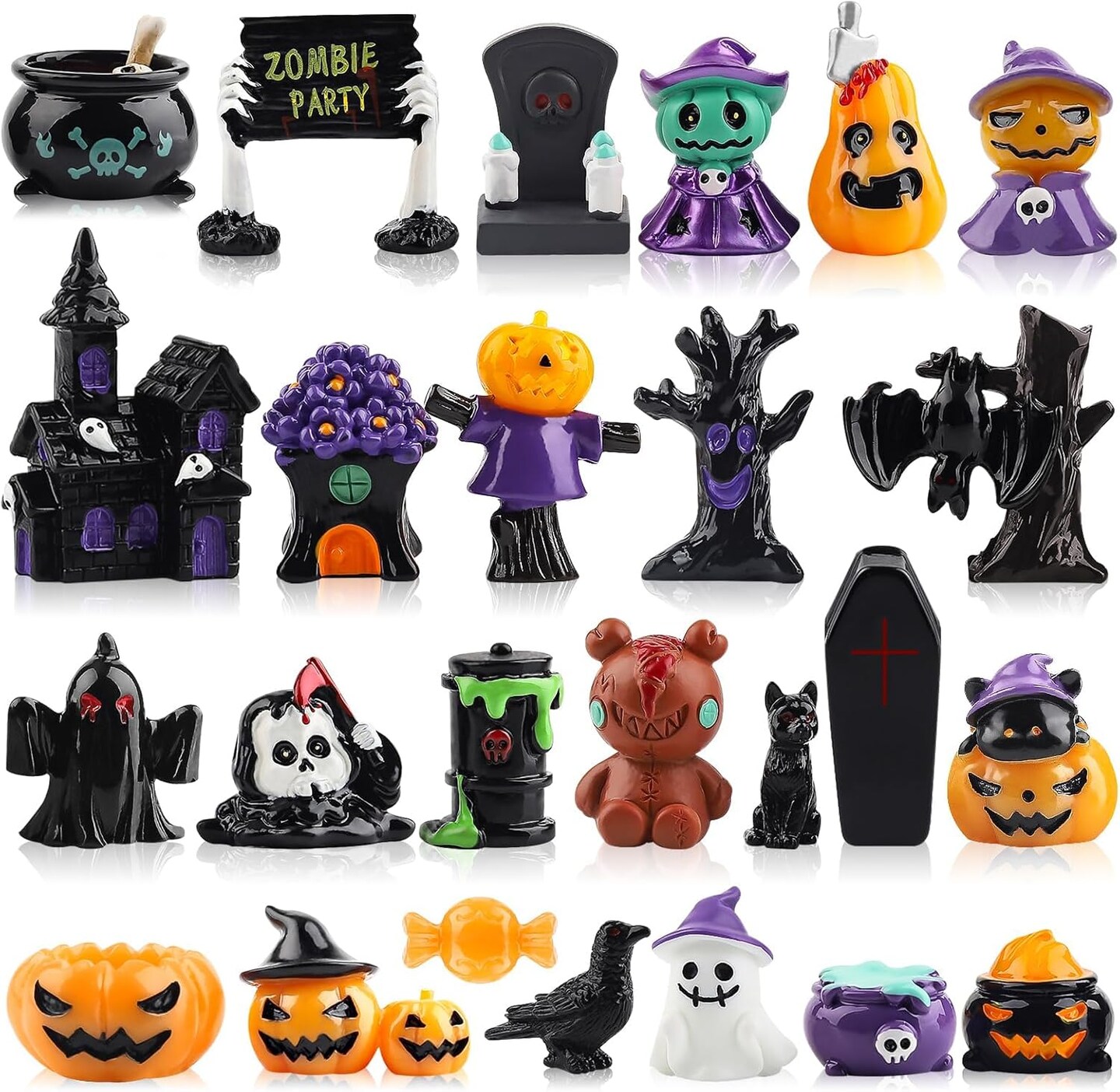 50PCS Halloween Miniature Figurines Set