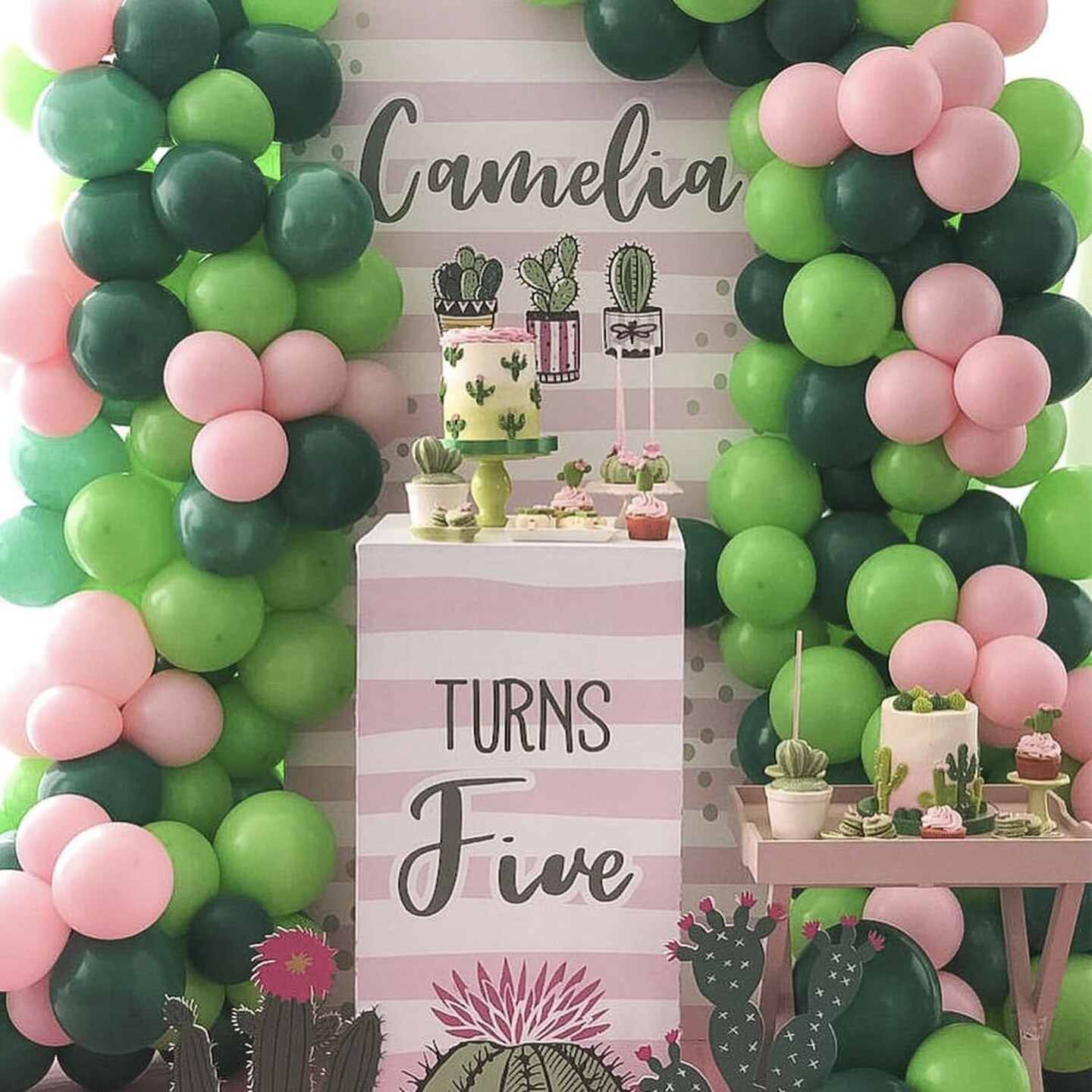 144Pcs Cactus Fiesta Balloon Arch Garland Kit (Cactus) 0.5 x 0.5 x 0.5 inches