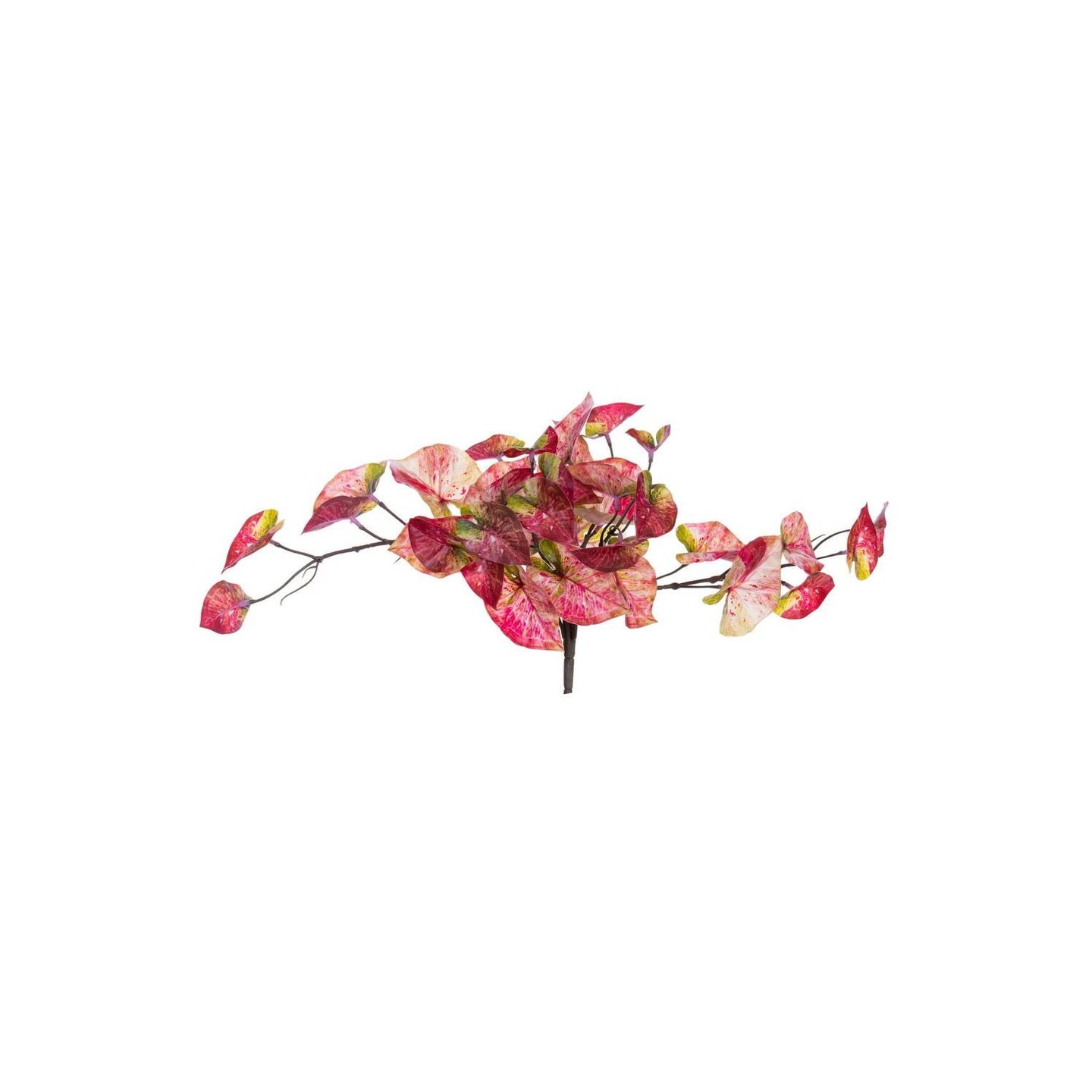 Vickerman 15" Artificial Red Hanging Variegated Leaves Vine. Includes two pieces per bag.