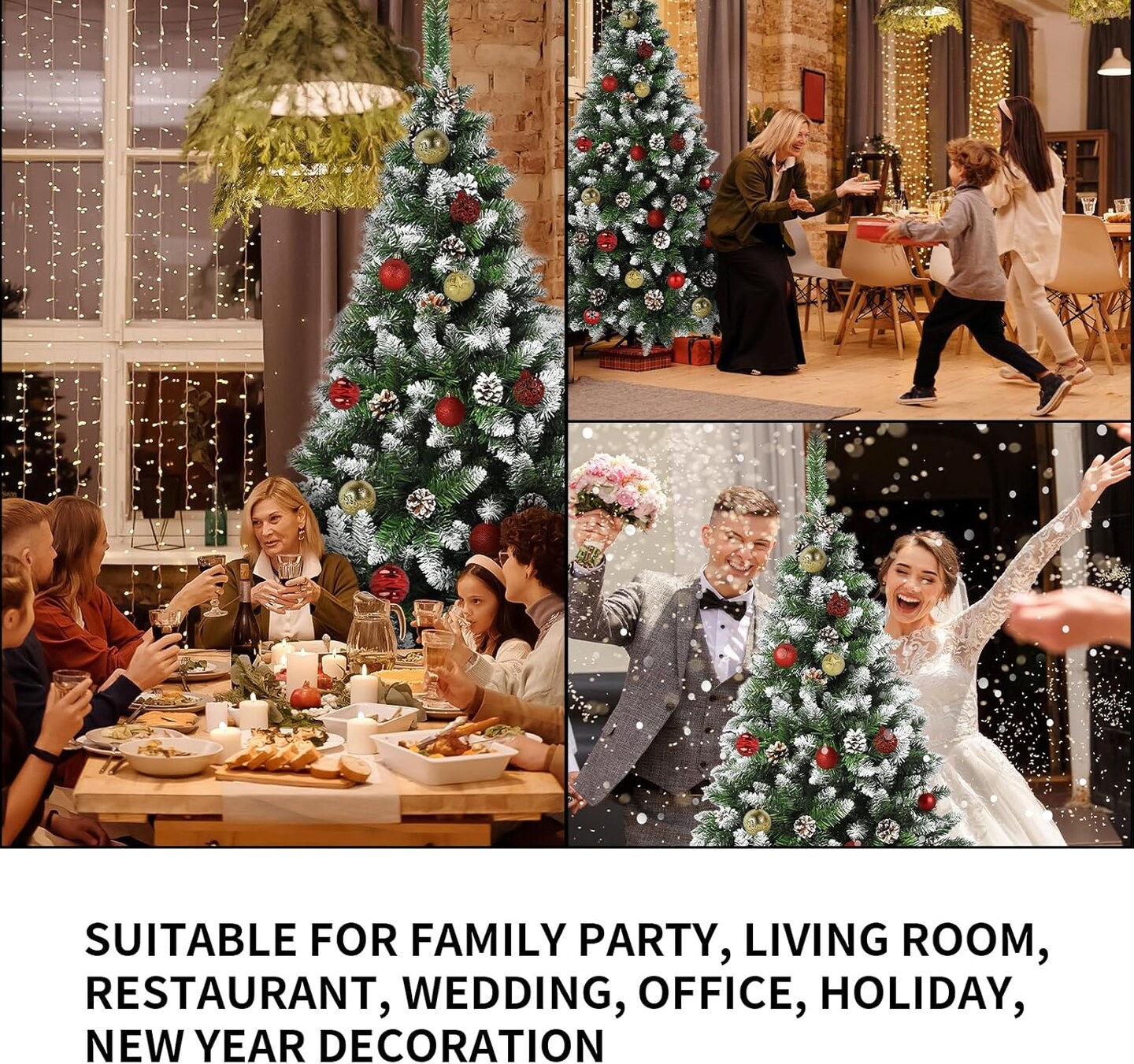 5ft Partially Flocked Artificial Christmas Tree(Zrsgtree-1.5m)36&#x22;D x 36&#x22;W x 50&#x22;H