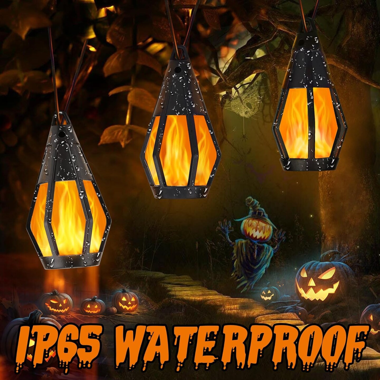 Solar Halloween Lights Outdoor (&#x9;Warm White)