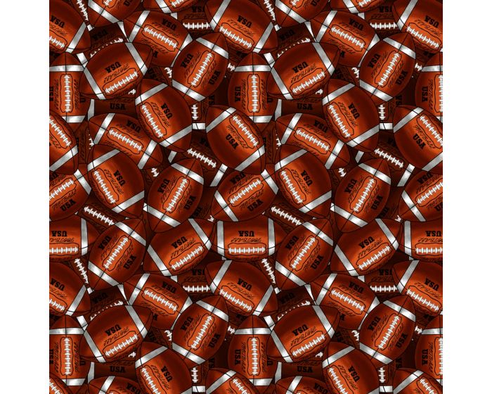 Footballs Cotton Fabric by the Yard | By The Yard | Sewing and Crafting | 44 inches wide