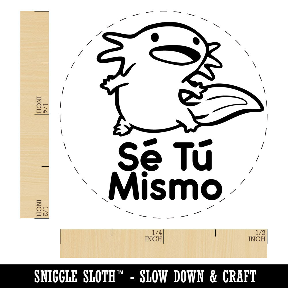 Se Tu Mismo Axolotl Spanish Be Yourself Teacher Stamp Self-Inking Rubber Stamp for Stamping Ink Stamper