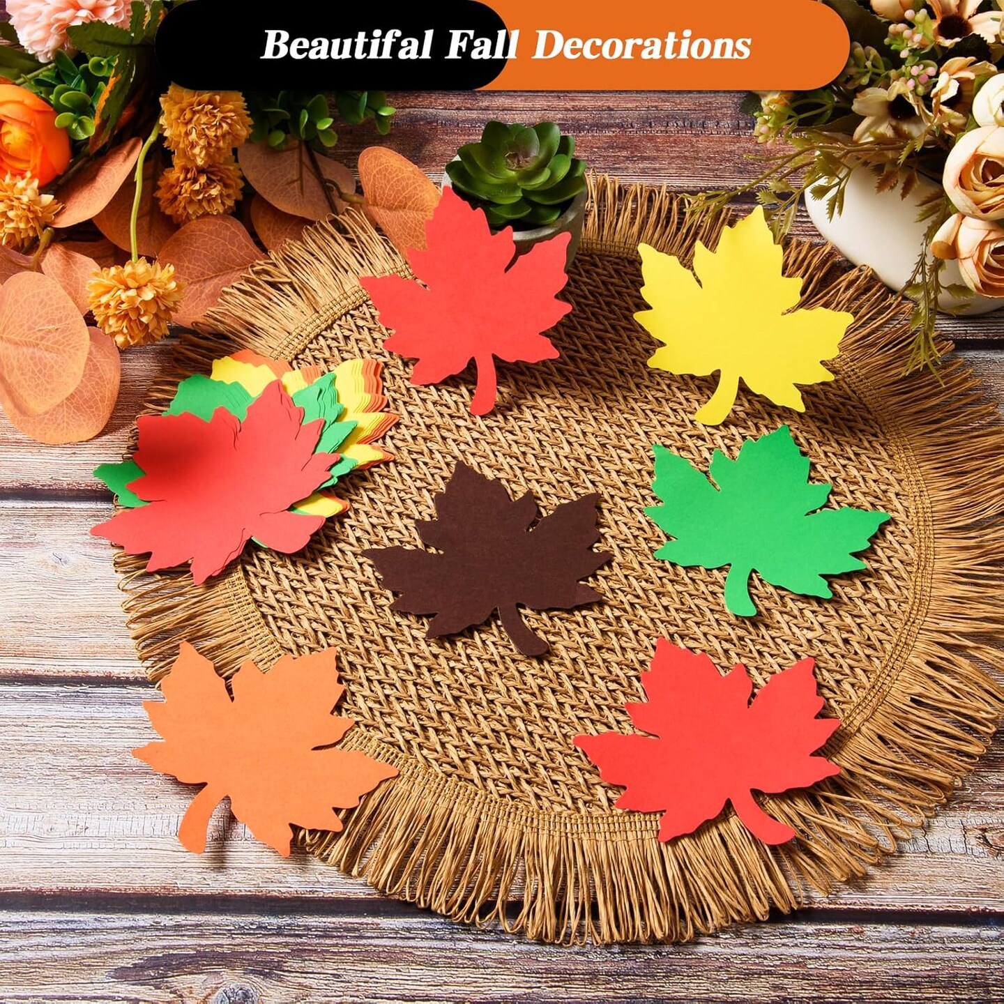360 Pieces Maple Leaves Cutouts Fall Leaf Paper Cut Outs(Maple Leaves)