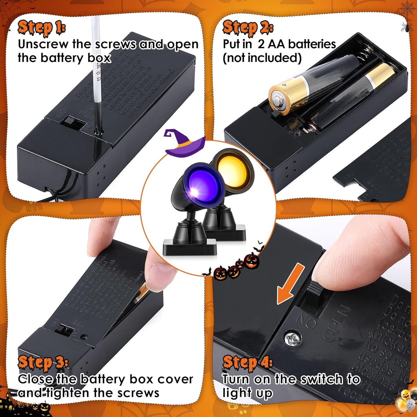Halloween Village Collection Round Spot Light (Orange and Purple)