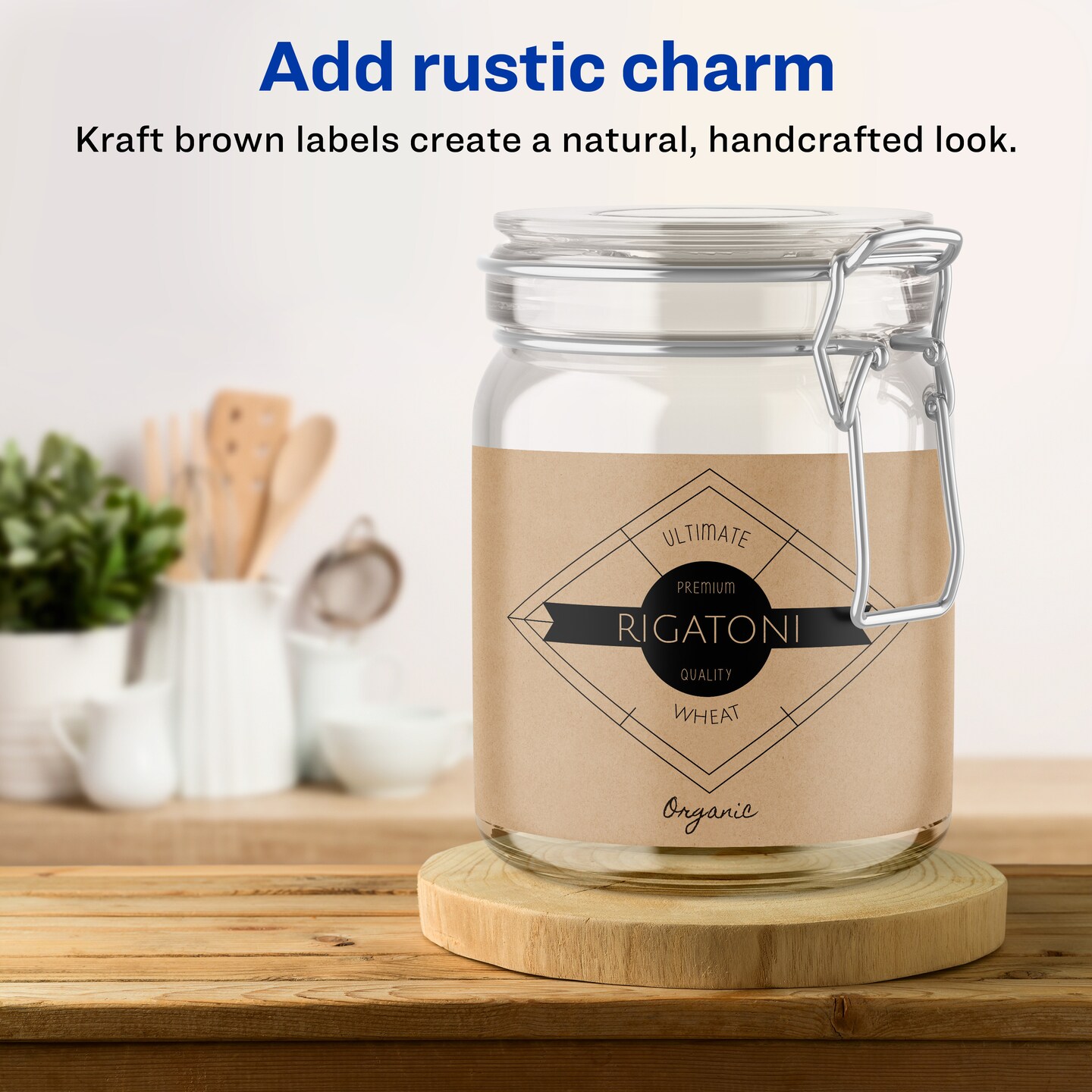 Avery Kraft Brown Rectangle Labels with Sure Feed, 10" x 7.5"