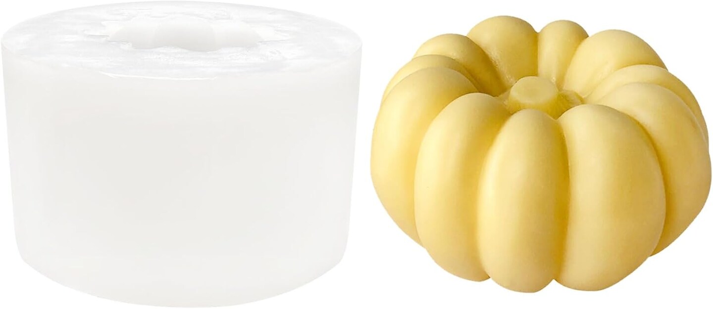 Halloween Candle Mold for Candle Making(Large Pumpkin)5.5 x 2.36 x 2.36 inches