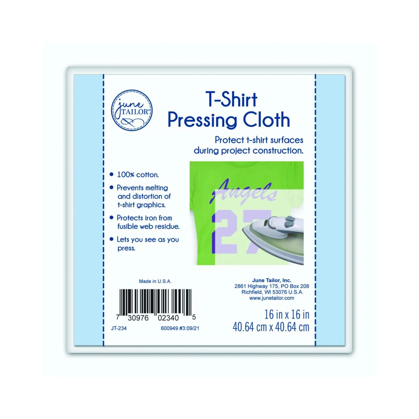 AccuQuilt T-Shirt Press Cloth | Transparent Cotton Pressing Cloth for Heat Transfer & Ironing