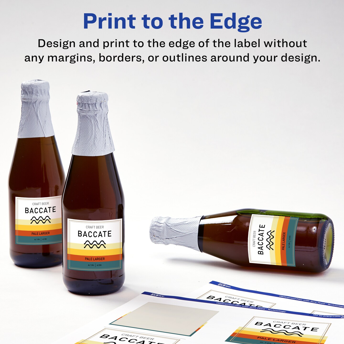 Avery Waterproof Square Labels with Sure Feed, Print to the Edge