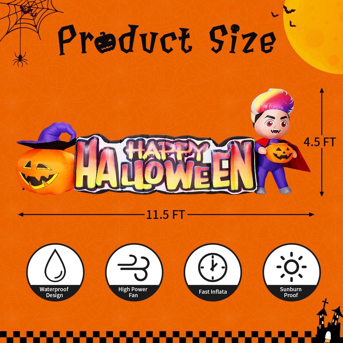 Happy Halloween Inflatables Outdoor Decorations