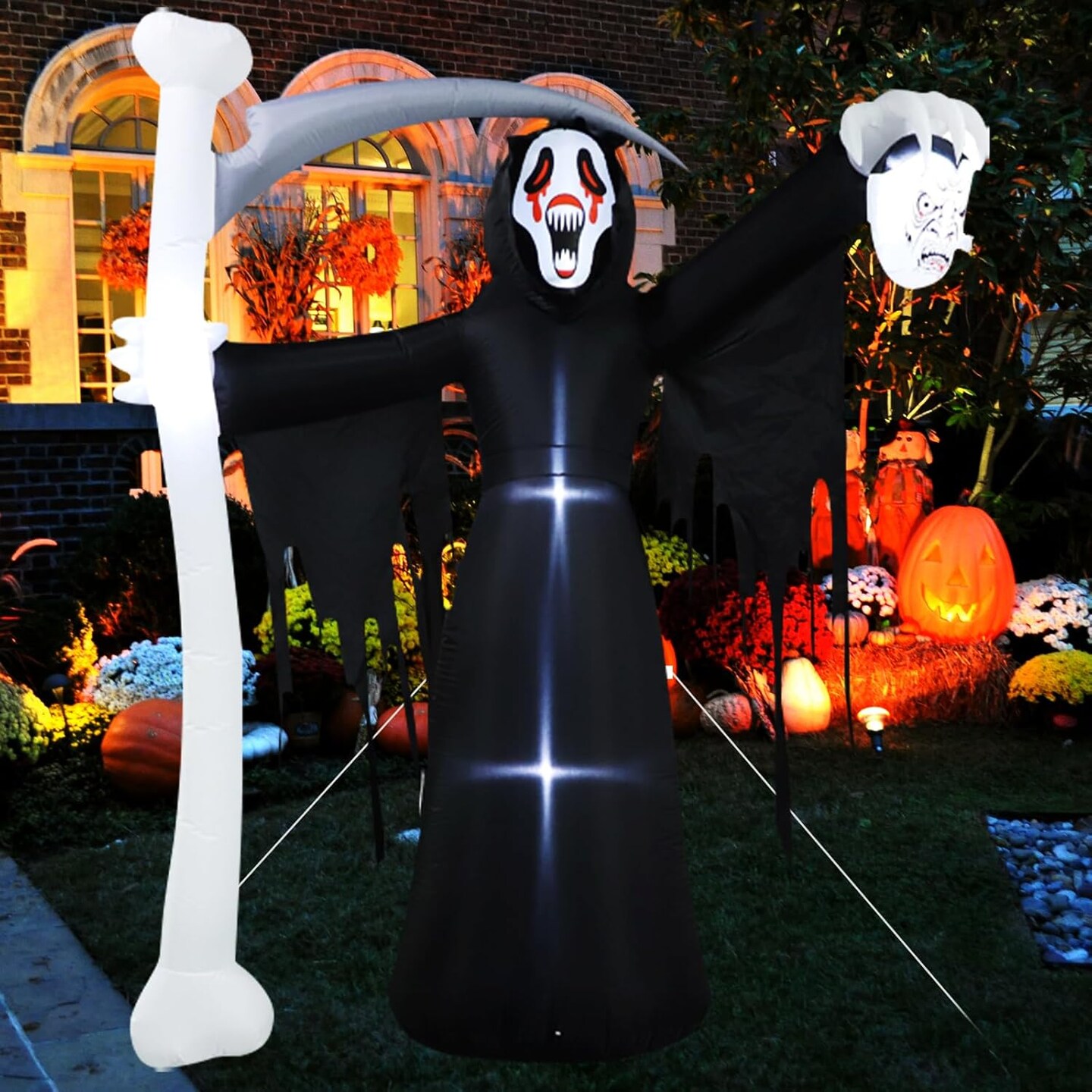 Halloween Inflatables Grim Reaper with Scythe Halloween Inflatable Decorations Outdoor