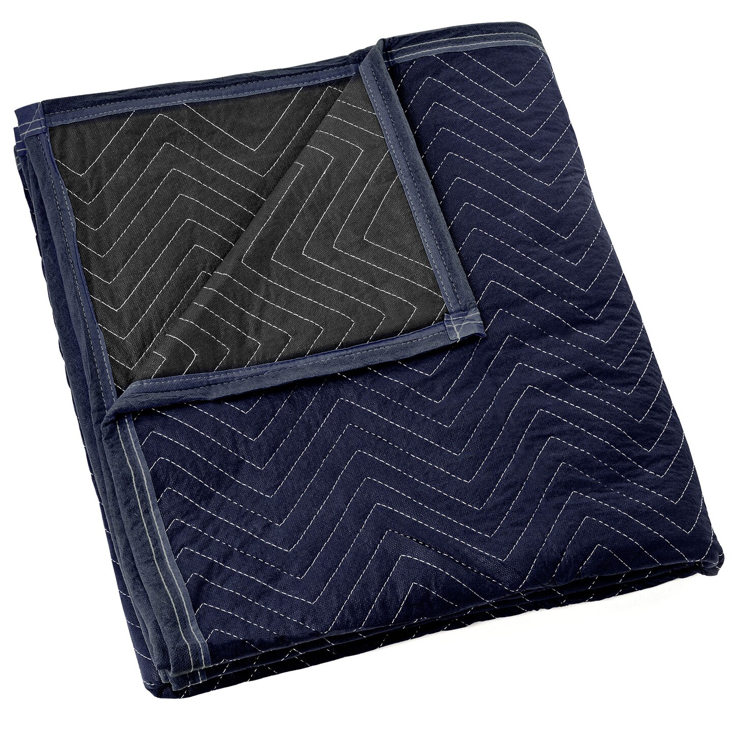 Sure-Max Moving &#x26; Packing Blanket - Pro Economy - 80&#x22; x 72&#x22; (35 lb/dz weight) - Professional Quilted Shipping Furniture Pad Navy Blue and Black