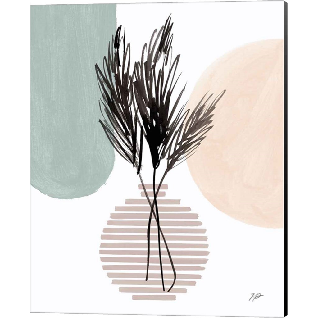 Pampas Stem Still Life Soft Coral by Karyn Panganiban 16" x 20" Canvas Wall Art