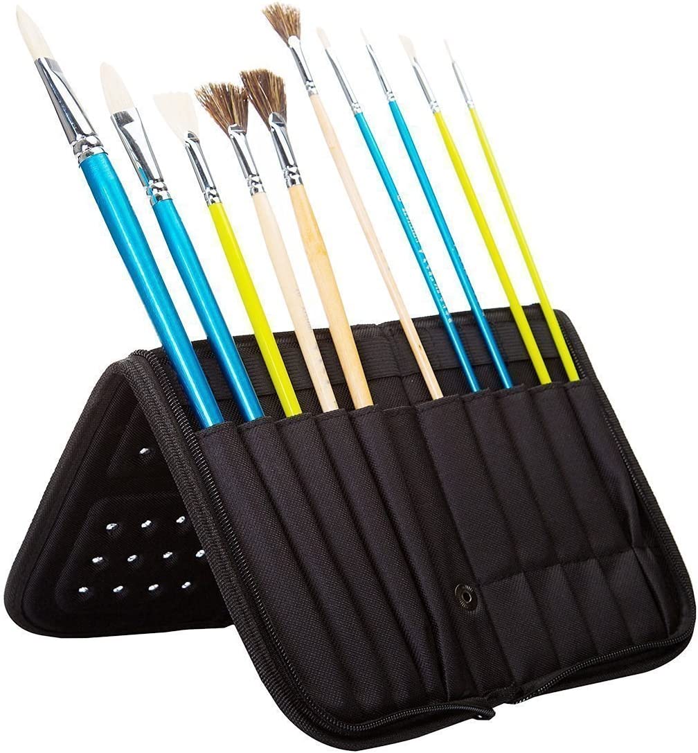 MEEDEN Paint Brush Holder, 11.5 X 10 Inch Zippered Painting Brush Case, Organization and Storage Bag for Artist Paint Brush (Brushes NOT Included)