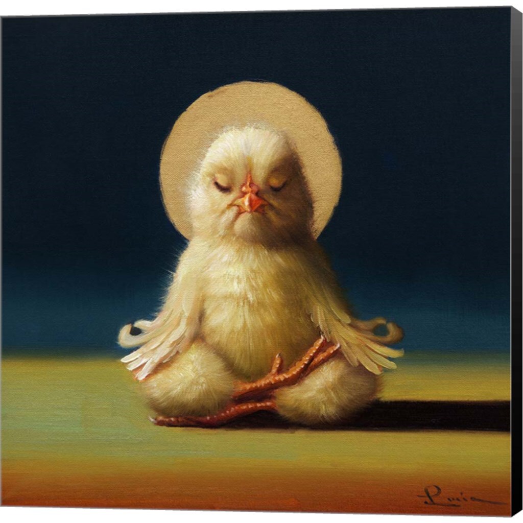 Yoga Chick Half Lotus by Lucia Heffernan 12" x 12" Canvas Wall Art