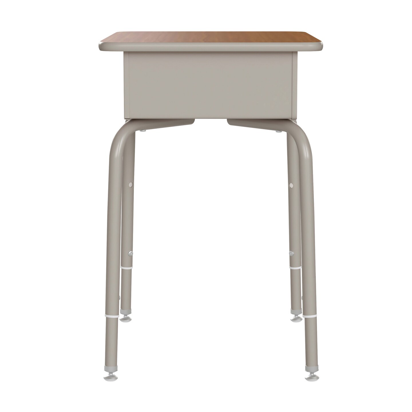 Emma and Oliver Jacobs Desk/Chair Set with Metal Open Front Storage Box, Desktop, Metal Frame and Stackable Flex Comfort Classroom Chair