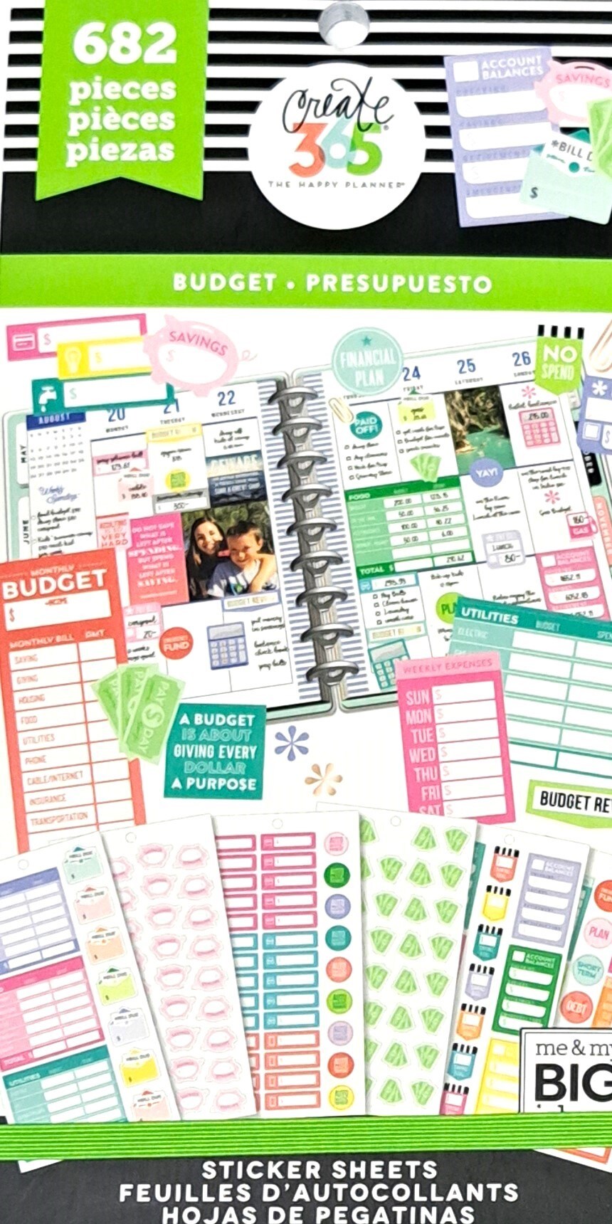 The Happy Planner Budget 682 PC Sticker Sheets